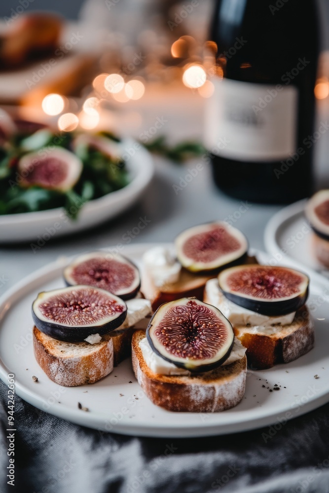 Veggie appetizers on a festive table for a vegetarian Christmas meal