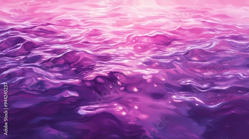 Watercolor illustration of an electric purple abstract design background featuring rippling water with purple light