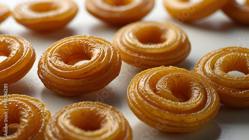 Original Indian Snack. Jalebi Isolated on a White Background photo