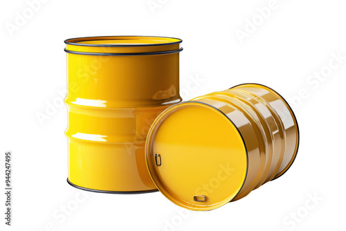 Yellow Metal Oil Drums photo