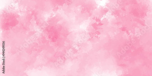 Abstract pink Wall Texture with Watercolor Brush Strokes. Soft pink pastel watercolor background.  party invitation, packaging, surface design. Grunge and textured banner with free copy space.