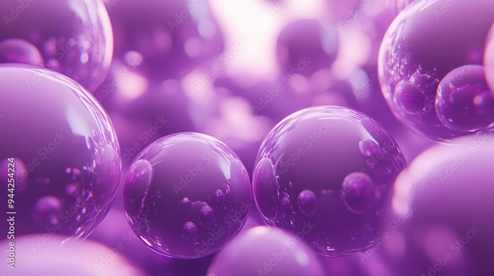 3D rendering of soft purple spheres 3D rendering of soft purple spheres