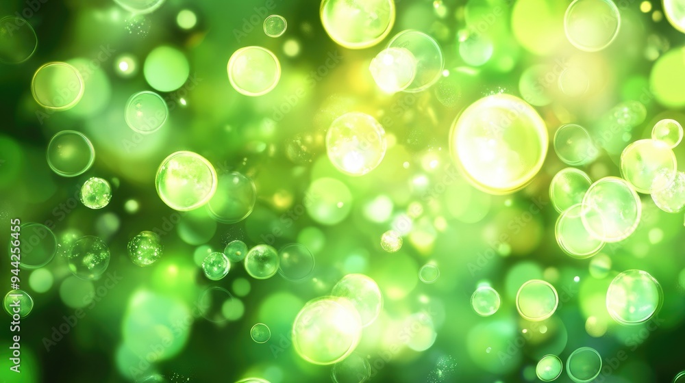 Abstract green backdrop featuring dazzling circles and a glossy finish Beautiful illustration