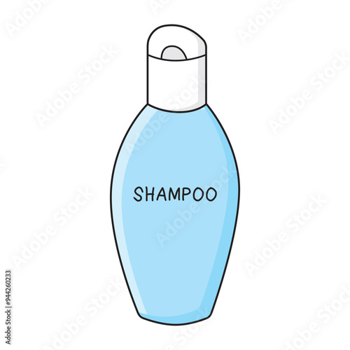 Blue shampoo bottle isolated vector illustration