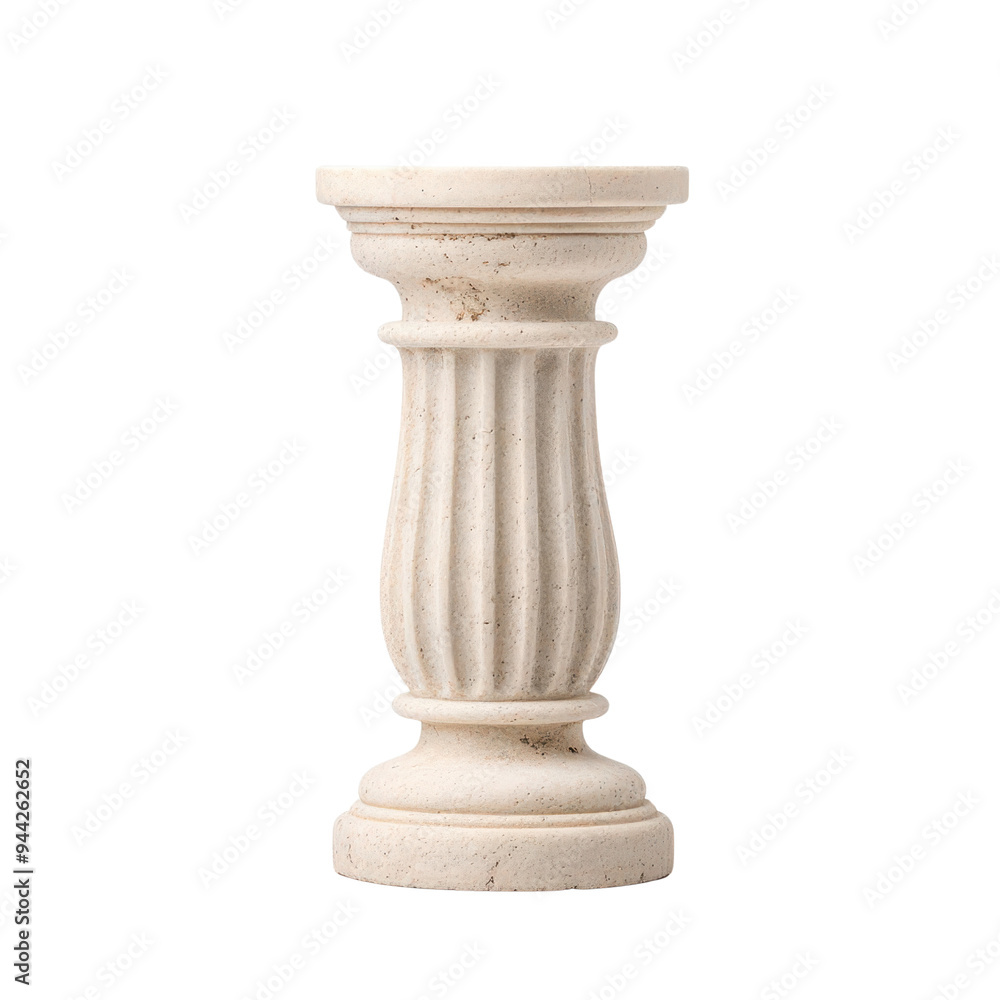Elegant stone column with ornate design, perfect for home decor or architectural photography isolate on transparency background Elegant stone column with ornate design, perfect for home decor or architectural photography isolate on transparency background