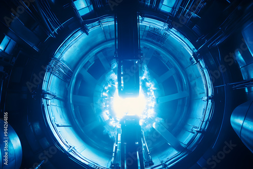 Cooling system in a nuclear fission plant, with atomic particles being cooled and energy being transferred