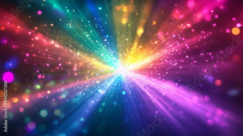 stage lights backdrop rainbow colors