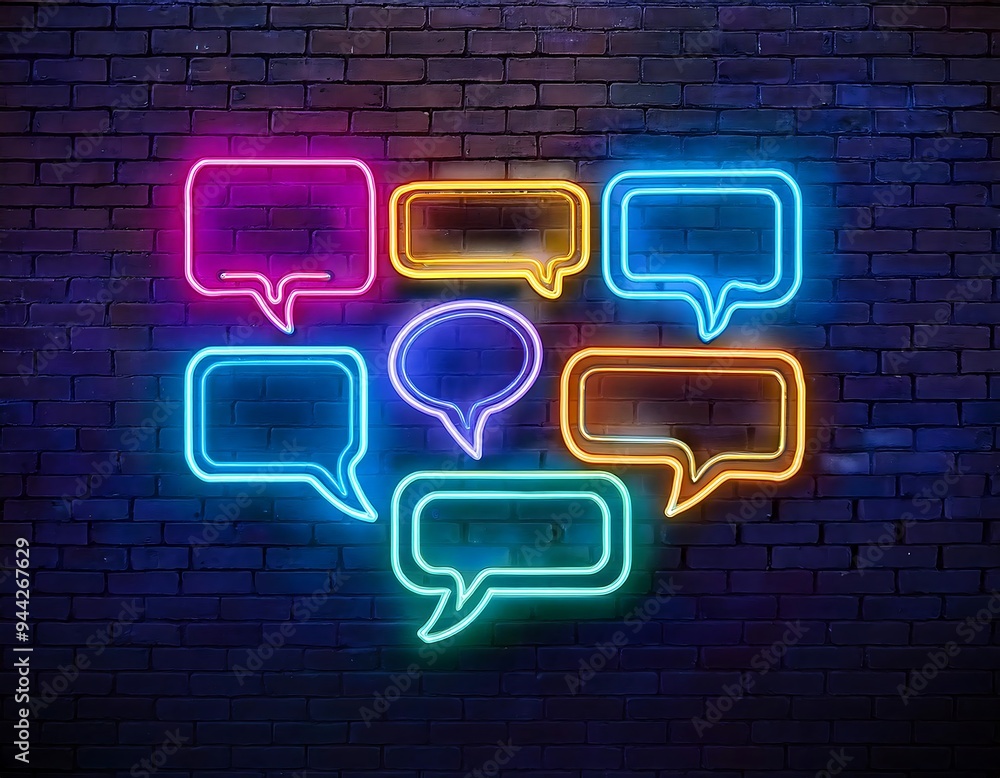 vector collection neon speech bubbles wall background vector collection neon speech bubbles wall background