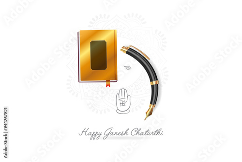 Happy Ganesh chaturthi. Lord Ganpati or wisdom and prosperity god ganesha puja creative concept.