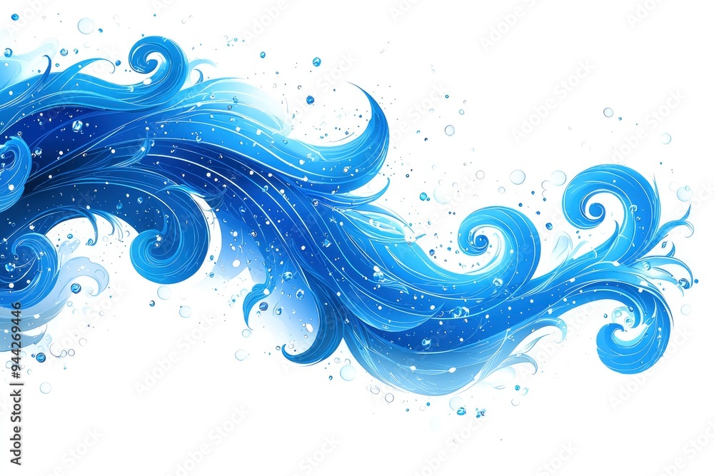 Naklejka premium Abstract Blue Water Wave Design