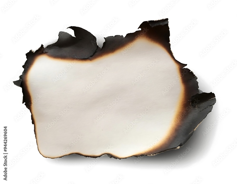 Fototapeta premium vector realistic isolated burnt paper list decoration display white background