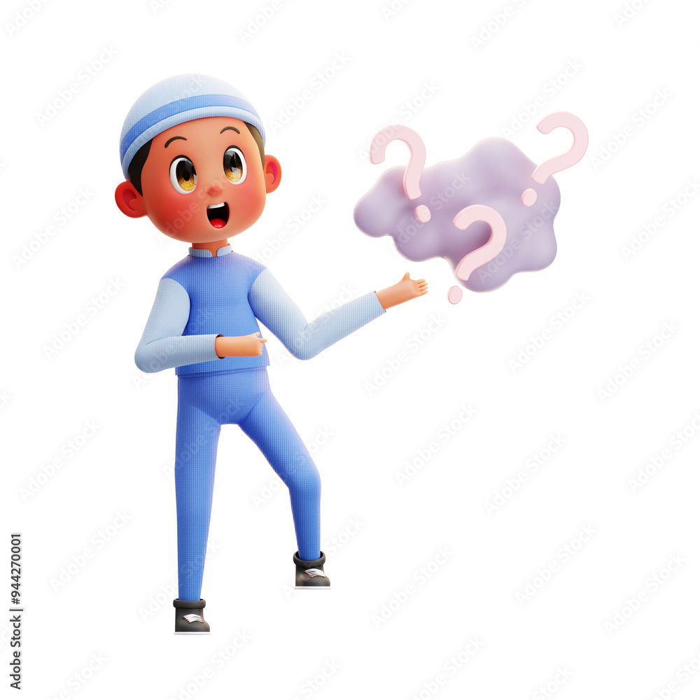 3d Character Boy Asking Questions illustration 3d Character Boy Asking Questions illustration