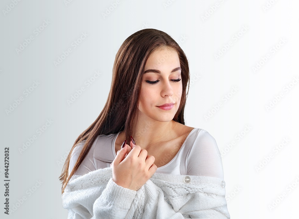 Beauty portrait of young woman in natural light Beauty portrait of young woman in natural light