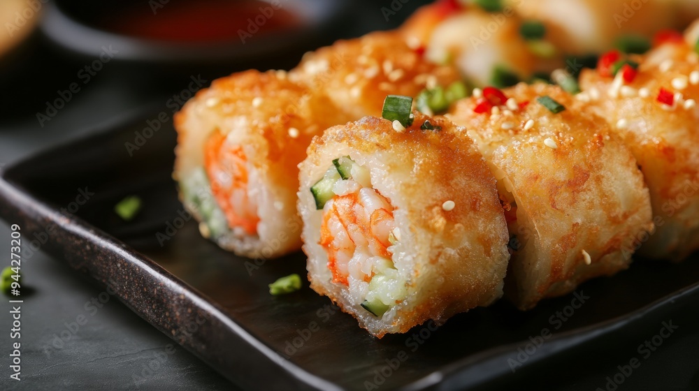 National cuisine of Macau: Tsun Guen – fried rolls stuffed with shrimp and vegetables. National cuisine of Macau: Tsun Guen – fried rolls stuffed with shrimp and vegetables.