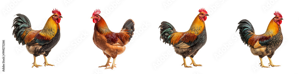 set of A of a chicken on a transparent background set of A of a chicken on a transparent background