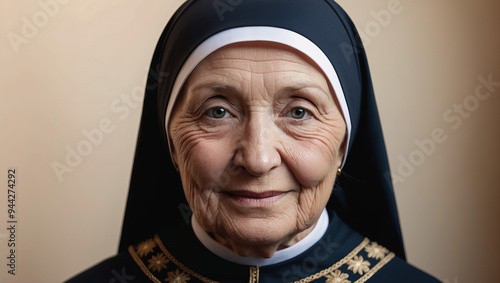Portrait of a Christian mother abbess from a monastery