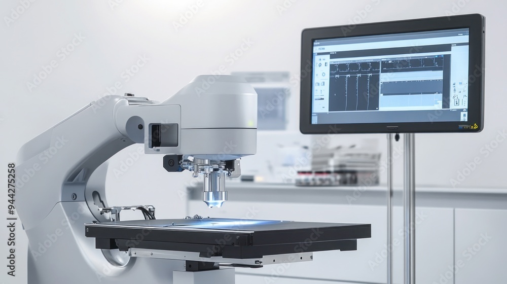 High-Tech Microscope in a Modern Laboratory High-Tech Microscope in a Modern Laboratory