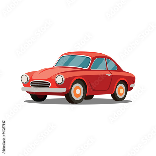 classic car cartoon on white background