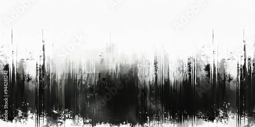 Black paint daub on a white background