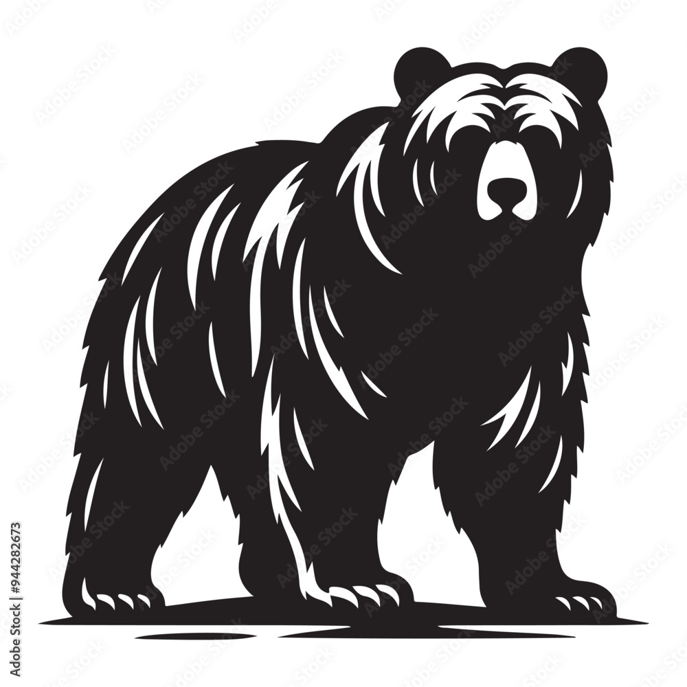 Bear Walking Silhouette vector illustration isolated on white background, Black bears animal logo symbol design Bear Walking Silhouette vector illustration isolated on white background, Black bears animal logo symbol design
