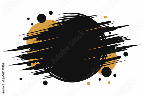 This image presents an abstract collection of grunge brush strokes and circles created in black ink, conveying a sense of raw emotion and creative spontaneity in a minimalist style. 
