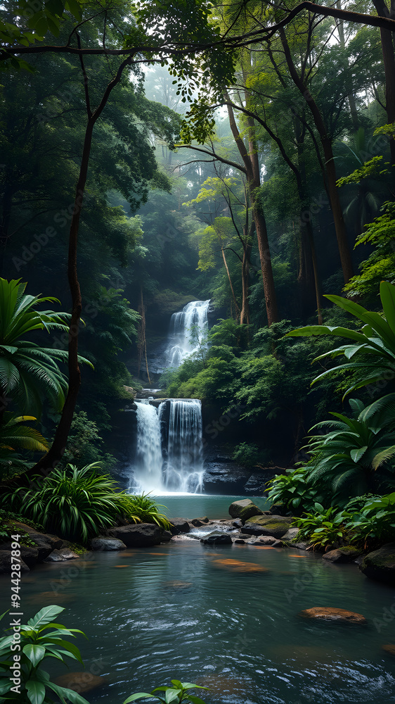waterfall in the forest waterfall in the forest