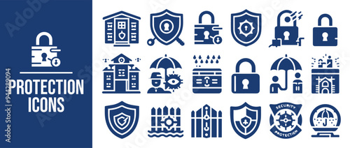 Security icons set Protection symbols. Security symbols vector illustration