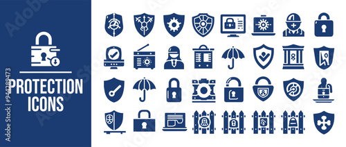 Security icons set Protection symbols. Security symbols vector illustration