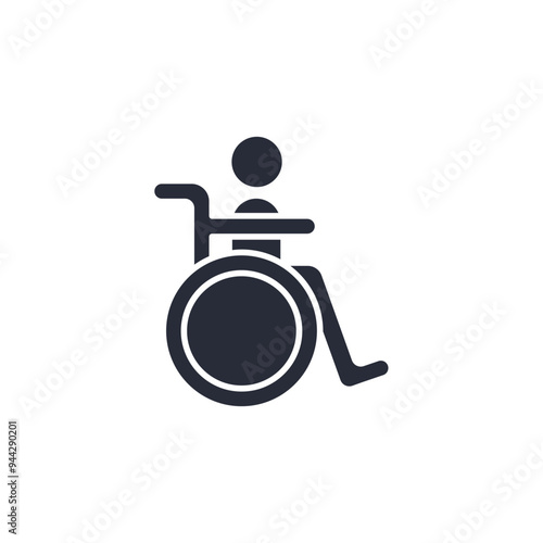 wheelchair icon vector illustration. wheelchair symbol isolated on white background