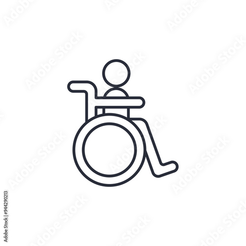wheelchair icon vector illustration. wheelchair symbol isolated on white background