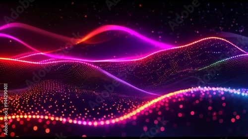 Vibrant Abstract Waves of Glowing Particles | B-roll concept for AI photo