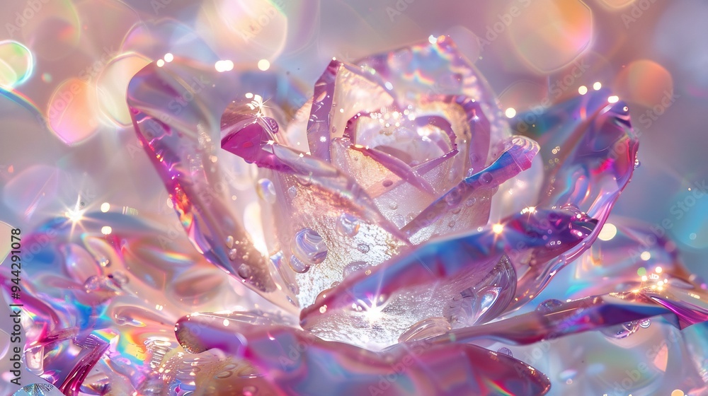 Glass Rose with a Rainbow Sheen Glass Rose with a Rainbow Sheen