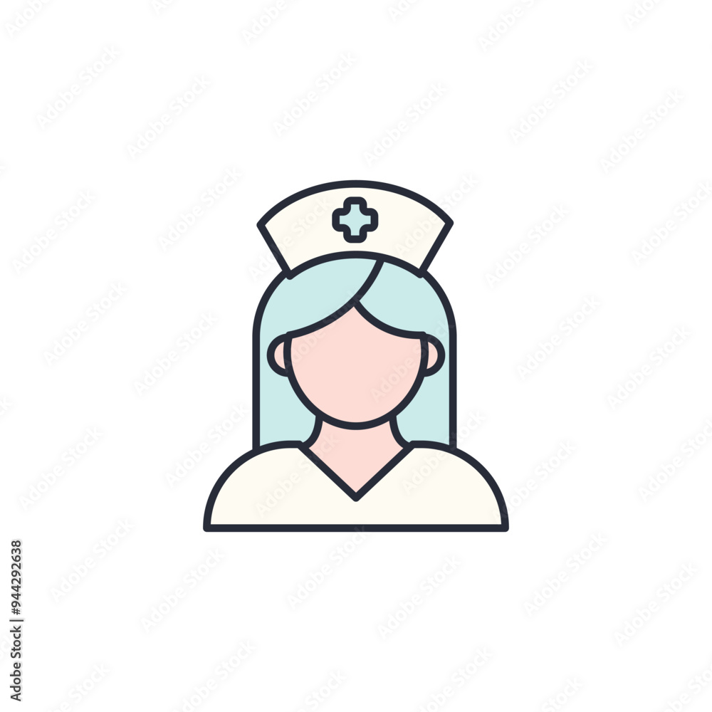 nurse icon vector illustration. nurse symbol isolated on white background nurse icon vector illustration. nurse symbol isolated on white background