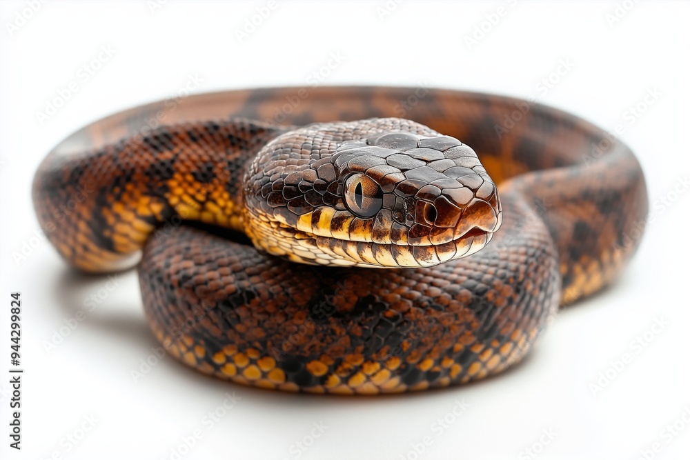Brown snake isolated on white background Brown snake isolated on white background
