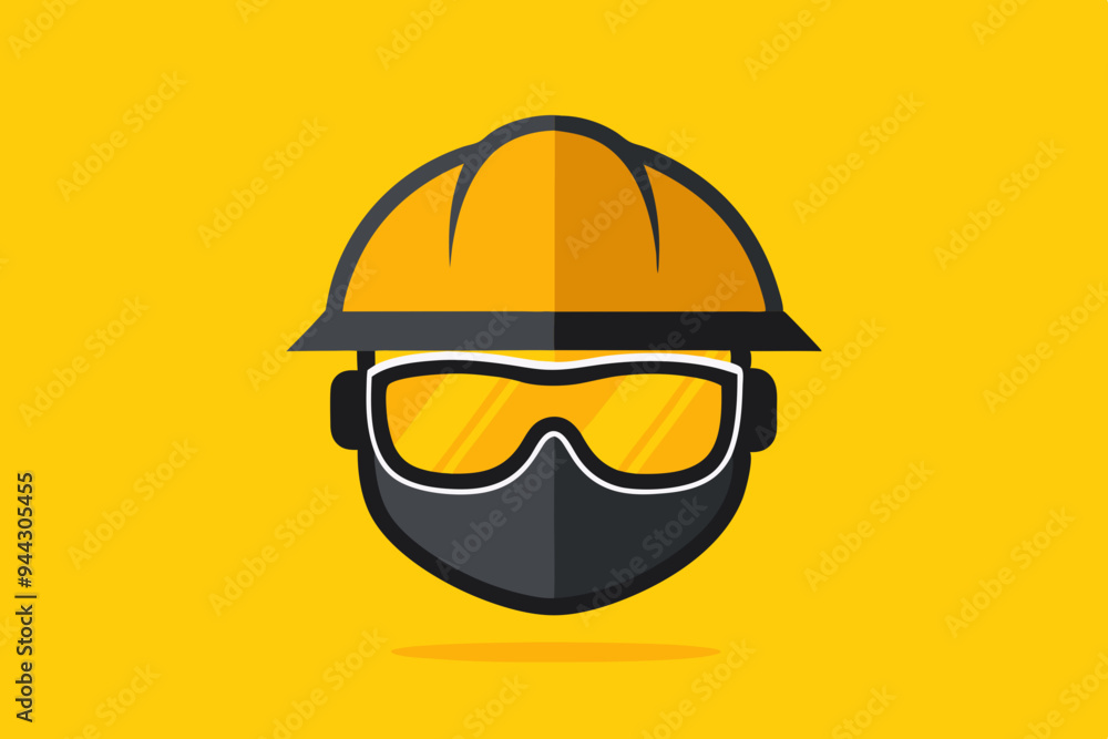 An iconographic illustration featuring a modern construction helmet and dark glasses placed on a yellow background, symbolizing safety and protection in work environments.
An iconographic illustration featuring a modern construction helmet and dark glasses placed on a yellow background, symbolizing safety and protection in work environments.