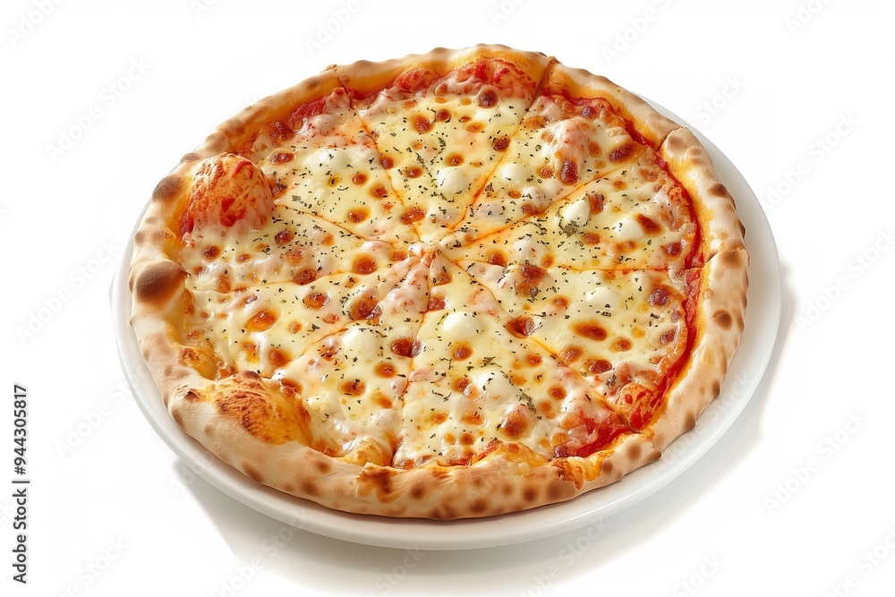 Classic Cheese Pizza on a White Plate Classic Cheese Pizza on a White Plate