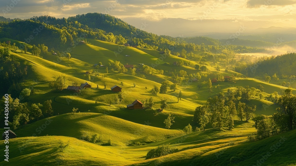 Fototapeta premium Serene landscapes in natural beauty