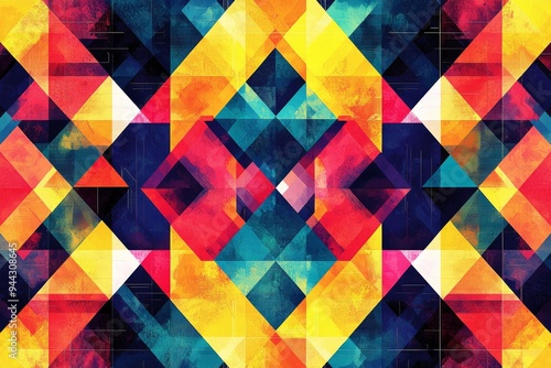 Abstract Geometric Pattern with Vibrant Colors created with Generative AI