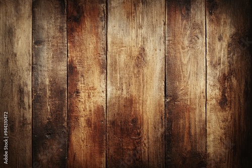 Wallpaper Mural Close-up of rustic, weathered wooden planks with rich textures and color variations. Ideal for rustic and vintage design backgrounds. Torontodigital.ca