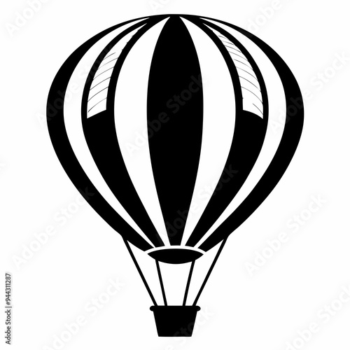 Hot air ballon silhouette vector illustration