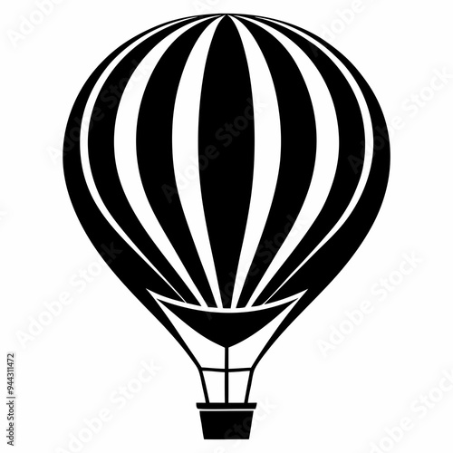 Hot air ballon silhouette vector illustration