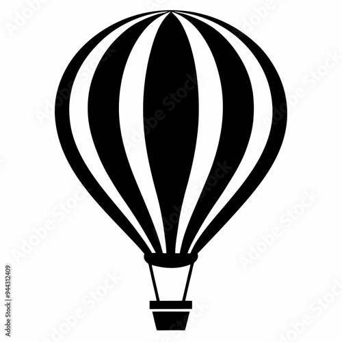 Hot air ballon silhouette vector illustration