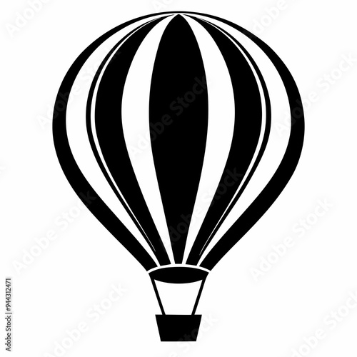 Hot air ballon silhouette vector illustration