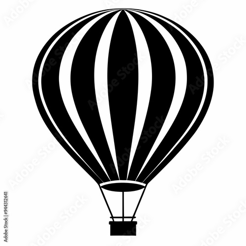 Hot air ballon silhouette vector illustration