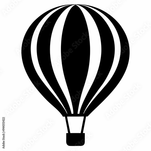 Hot air ballon silhouette vector illustration