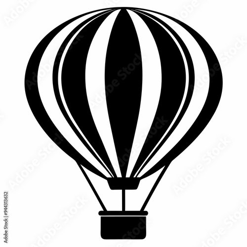 Hot air ballon silhouette vector illustration