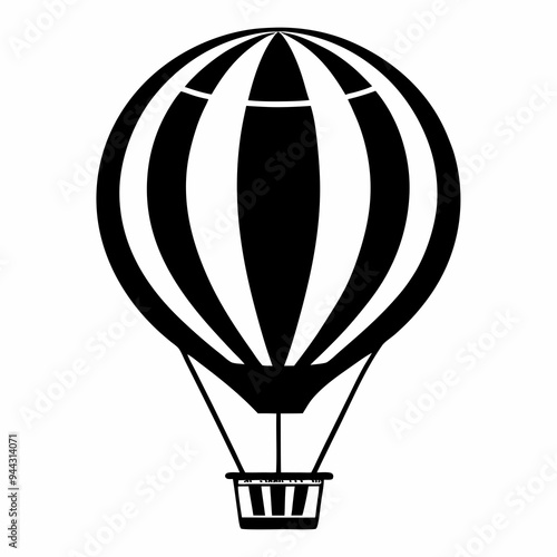 Hot air ballon silhouette vector illustration