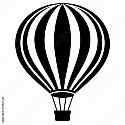 Hot air ballon silhouette vector illustration