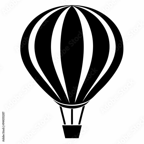 Hot air ballon silhouette vector illustration