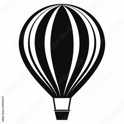 Hot air ballon silhouette vector illustration